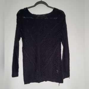 Attention- Black Open Knit Sweater- Women- Size Medium